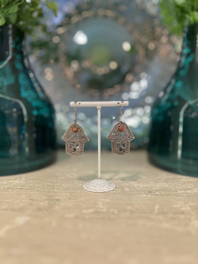 Hasma Hand Amulet Earrings Handcrafted