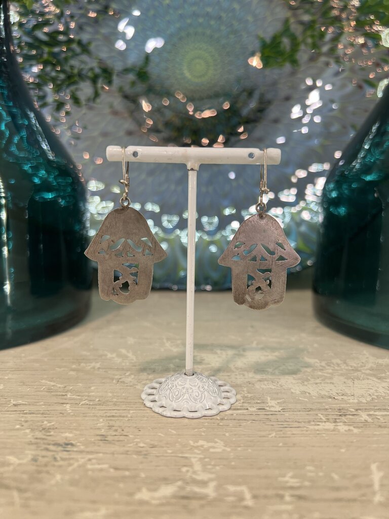 Hasma Hand Amulet Earrings Handcrafted