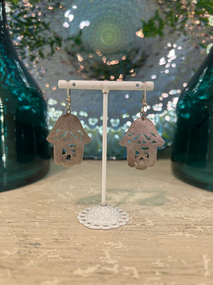 Hasma Hand Amulet Earrings Handcrafted