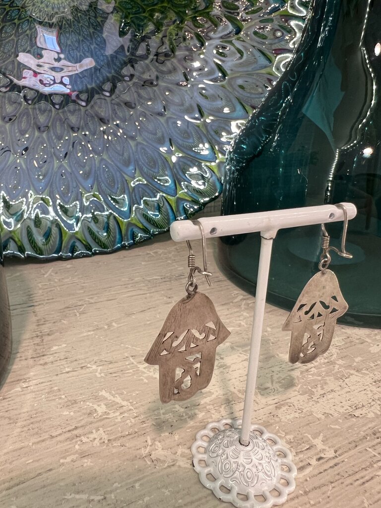 Hasma Hand Amulet Earrings Handcrafted