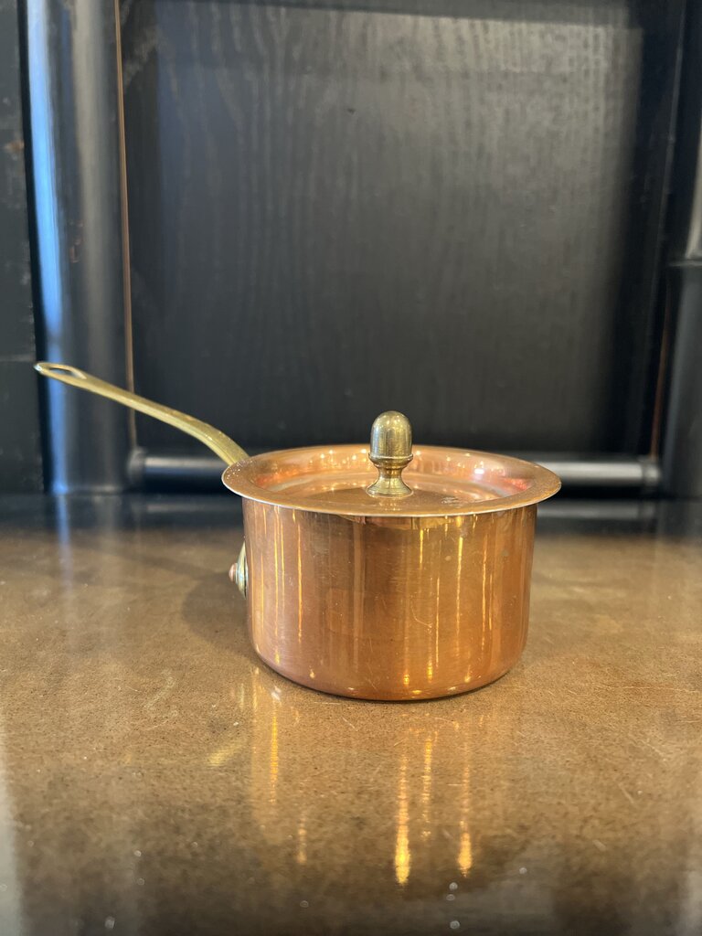 Vintage French Copper Saute Pan Villedieu 4 Fluid Ounces WITH LID