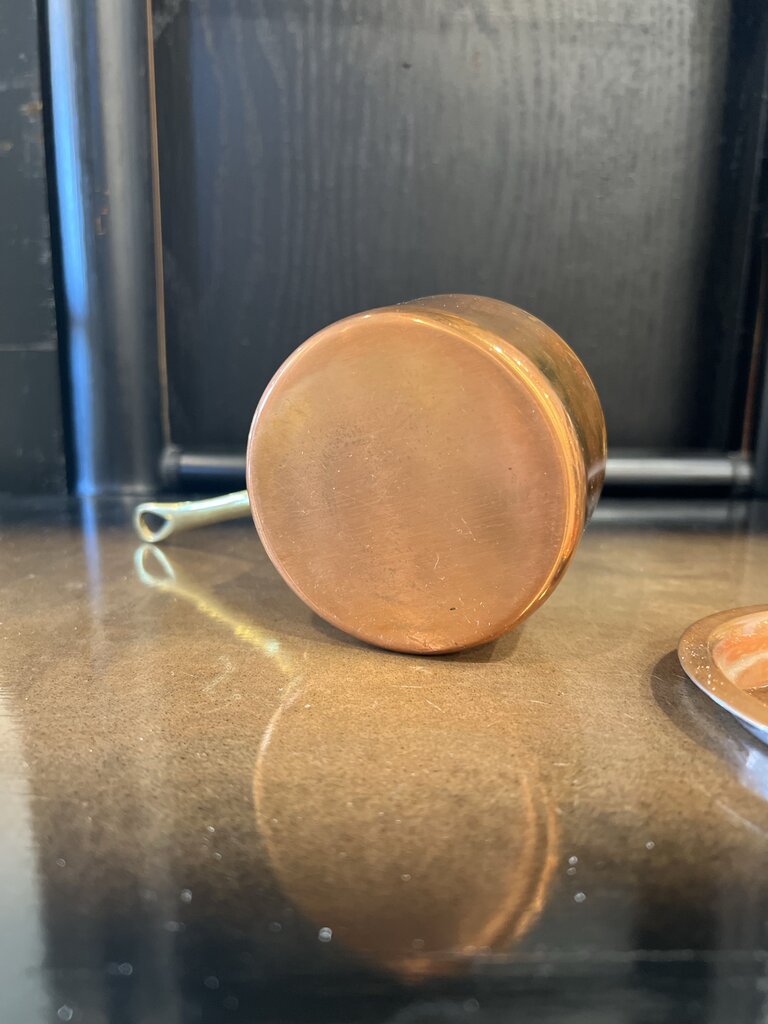 Vintage French Copper Saute Pan Villedieu 4 Fluid Ounces WITH LID