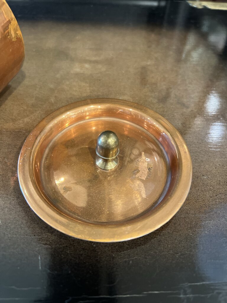 Vintage French Copper Saute Pan Villedieu 4 Fluid Ounces WITH LID