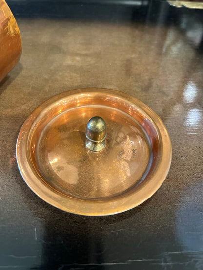 Vintage French Copper Saute Pan Villedieu 4 Fluid Ounces WITH LID