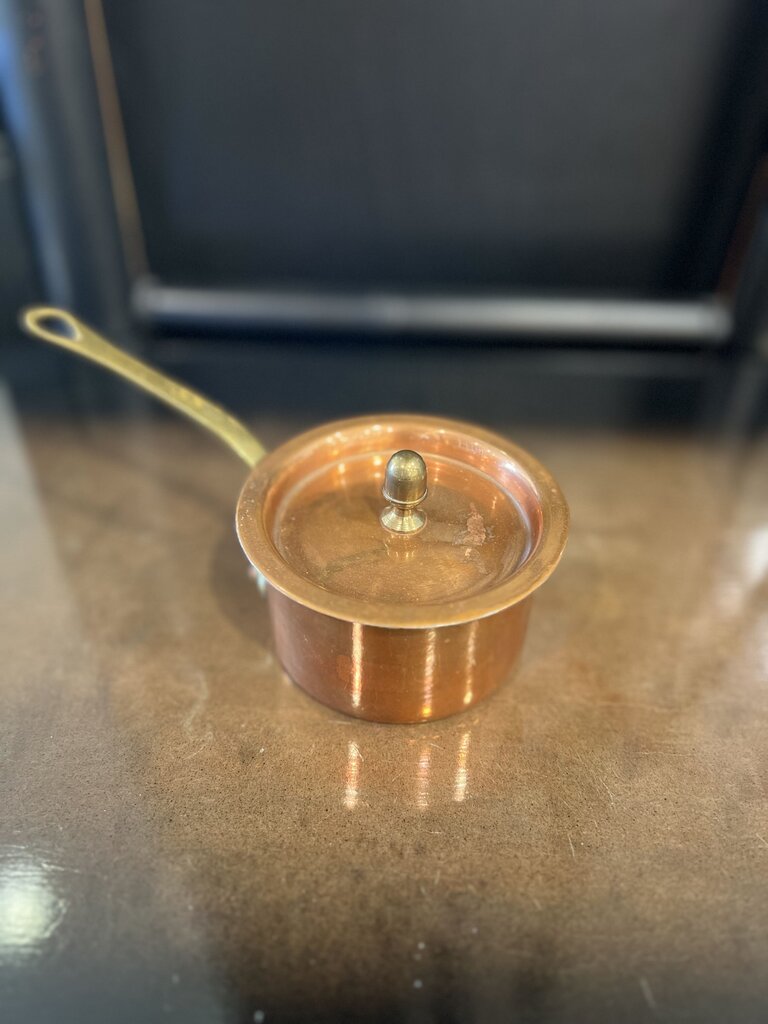 Vintage French Copper Saute Pan Villedieu 4 Fluid Ounces WITH LID