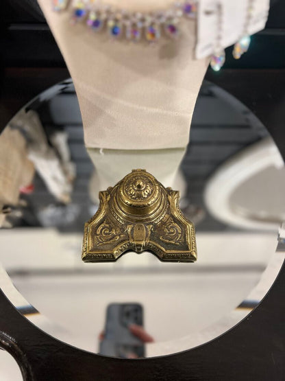 Antique Brass Inkwell