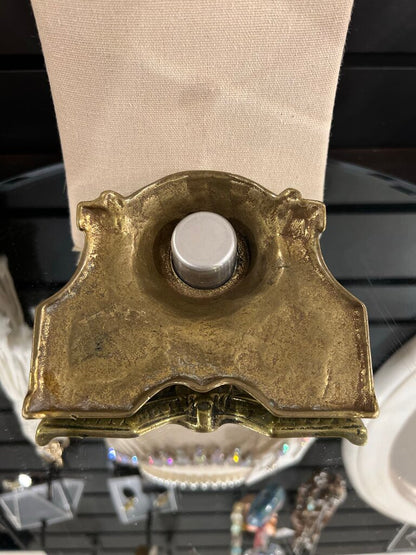 Antique Brass Inkwell