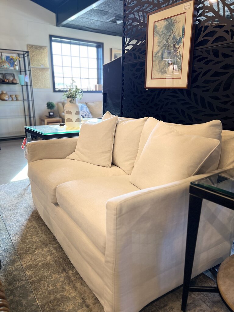 White Linen Loveseat