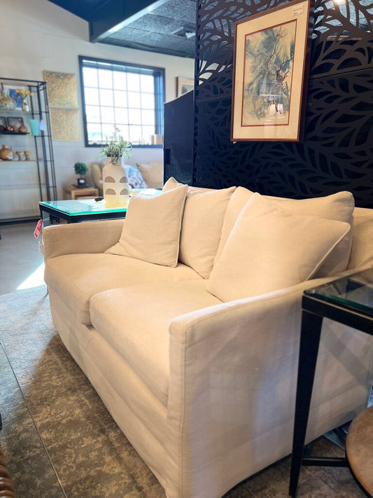 White Linen Loveseat