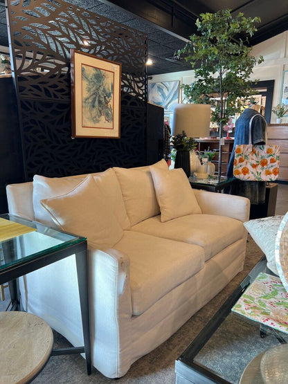 White Linen Loveseat