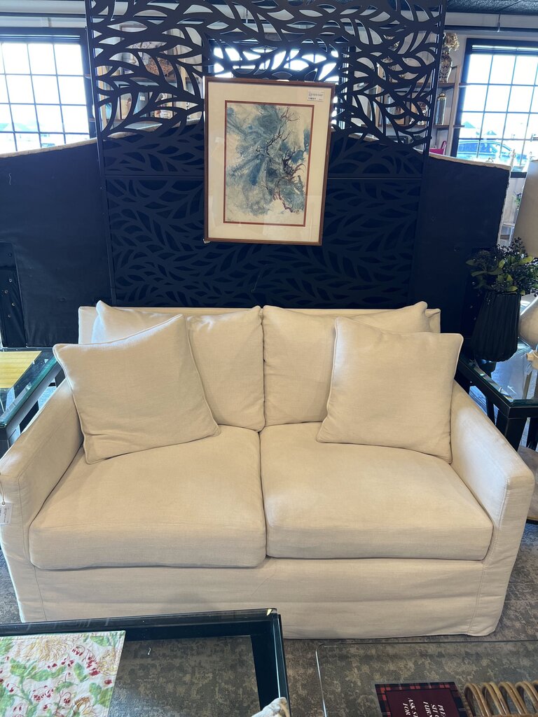 White Linen Loveseat