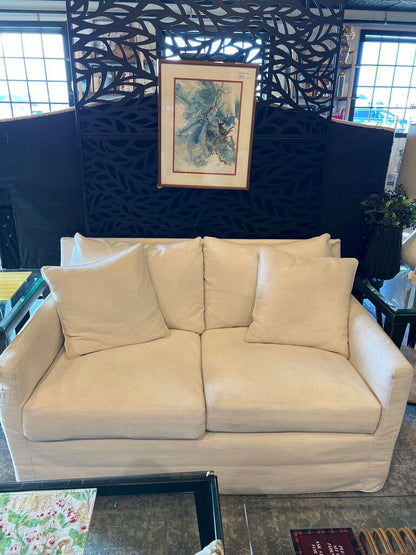 White Linen Loveseat