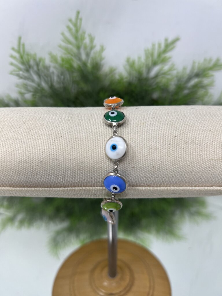 Sterling Silver Evil Eye Bracelet Turkey
