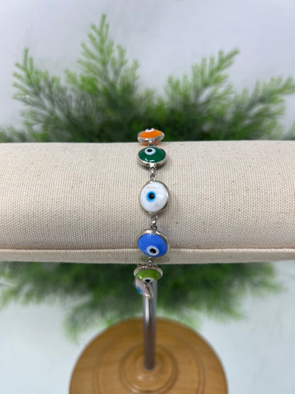 Sterling Silver Evil Eye Bracelet Turkey