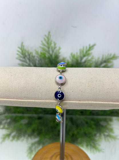 Sterling Silver Evil Eye Bracelet Turkey