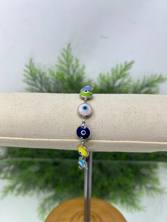 Sterling Silver Evil Eye Bracelet Turkey