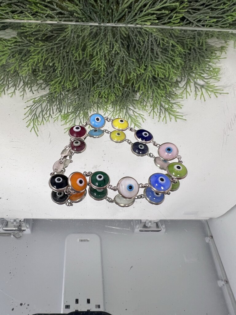 Sterling Silver Evil Eye Bracelet Turkey