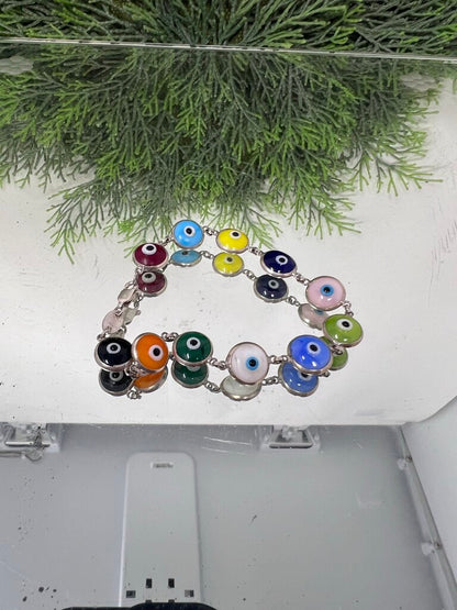 Sterling Silver Evil Eye Bracelet Turkey