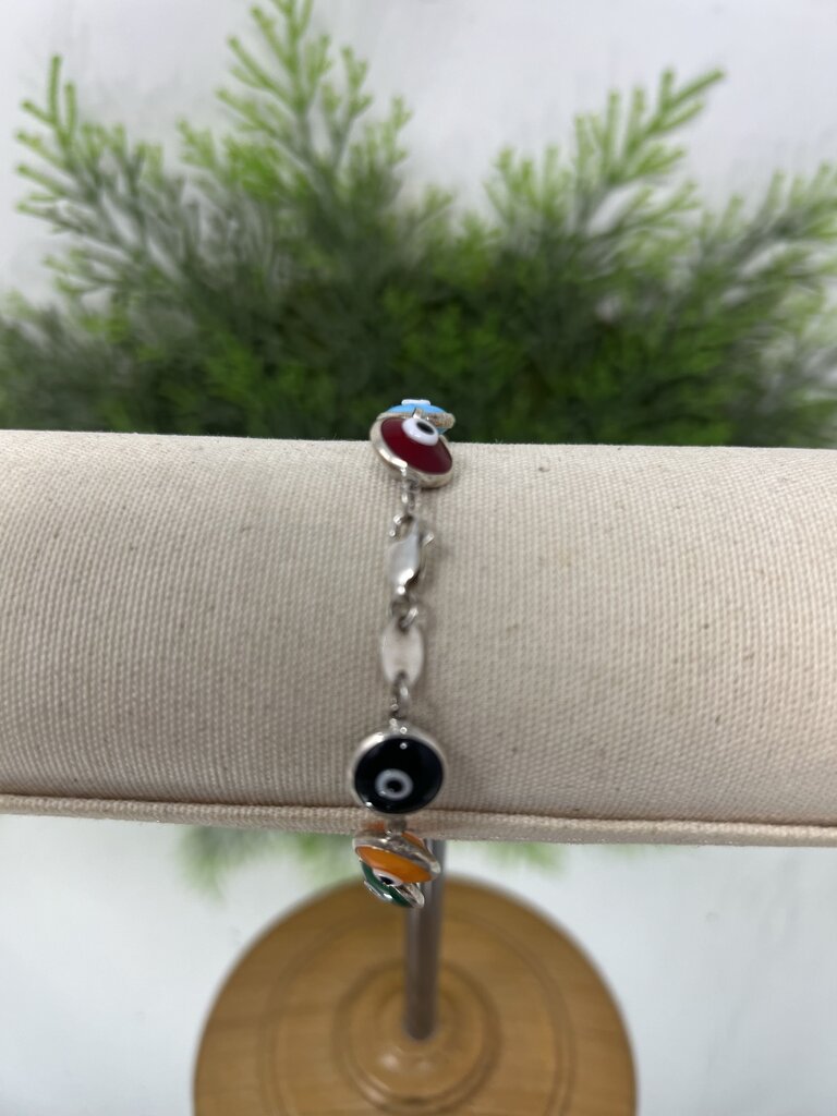 Sterling Silver Evil Eye Bracelet Turkey