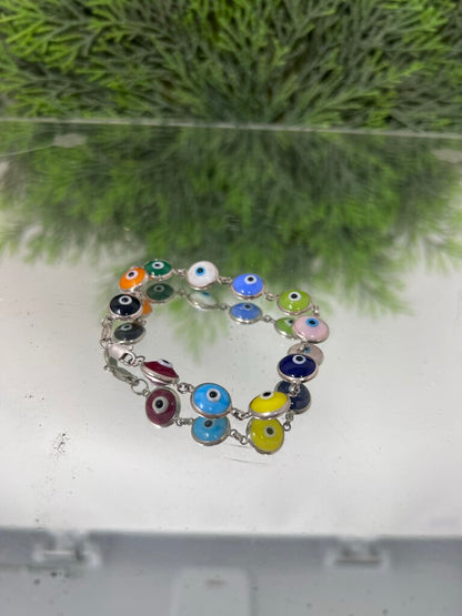 Sterling Silver Evil Eye Bracelet Turkey