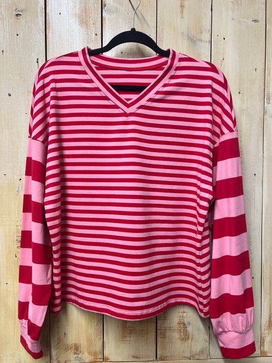 Large Strawberry Striped Top