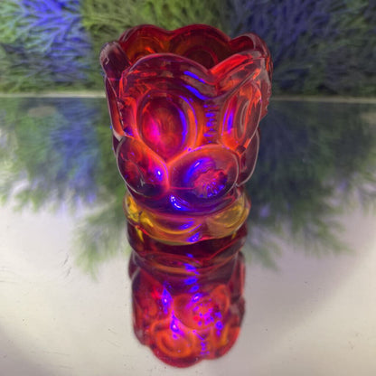 Vintage LE Smith Amberina Red Moon And Stars Toothpick Holder