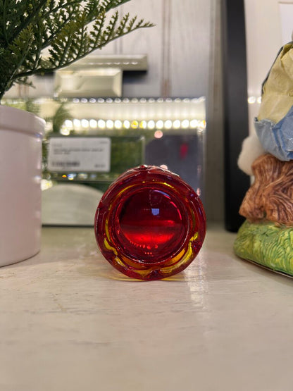 Vintage LE Smith Amberina Red Moon And Stars Toothpick Holder