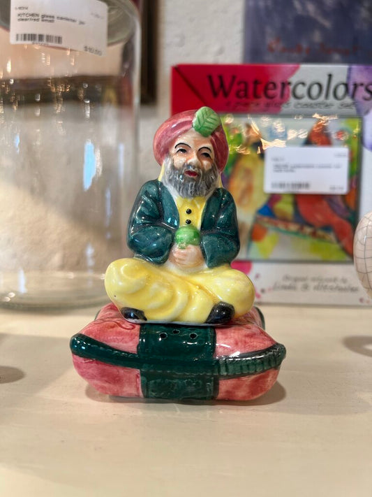 Vintage Arabian Sultaan On Pillow Salt and Pepper Shaker 1950s Japan