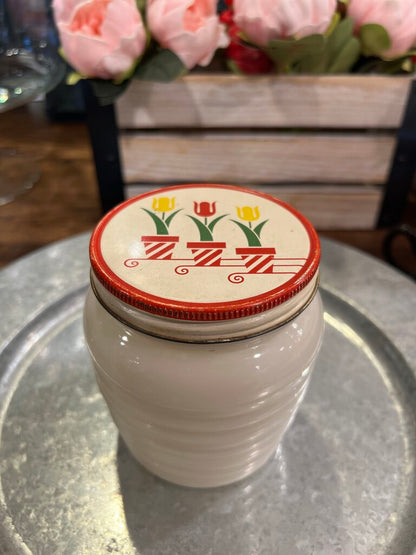 Fire King Tulip Grease Jar