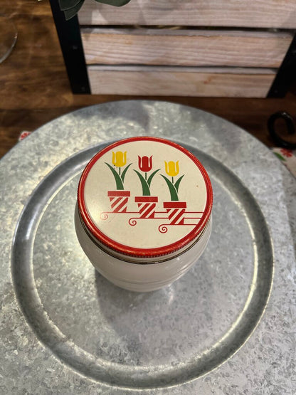 Fire King Tulip Grease Jar