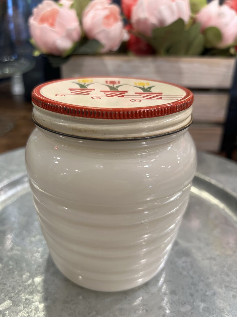 Fire King Tulip Grease Jar