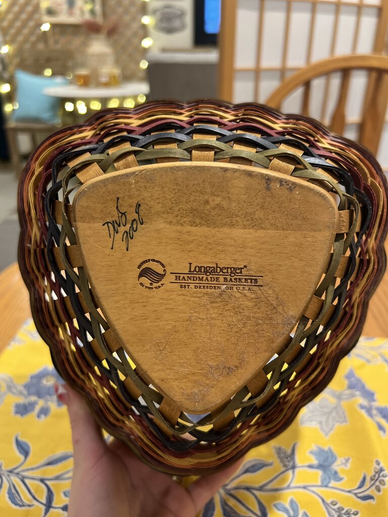 Longaberger Fiesta Triangle Basket -NO LINER
