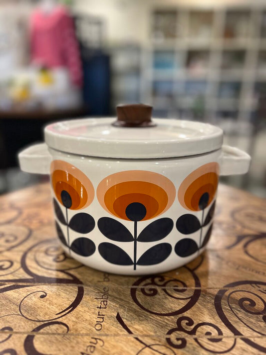 Orla Kiely 70s Flower Enamel Casserole Pot