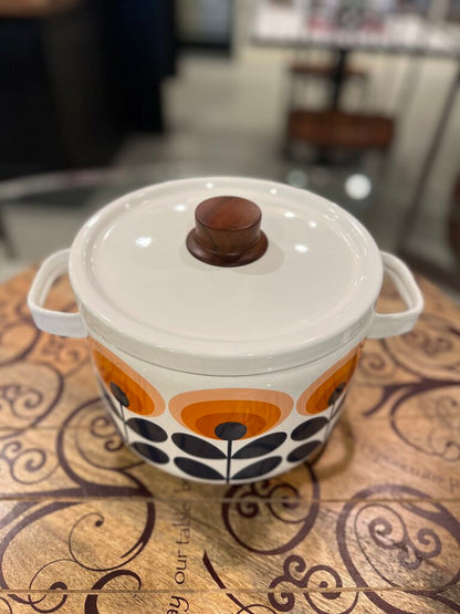 Orla Kiely 70s Flower Enamel Casserole Pot