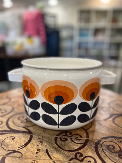 Orla Kiely 70s Flower Enamel Casserole Pot