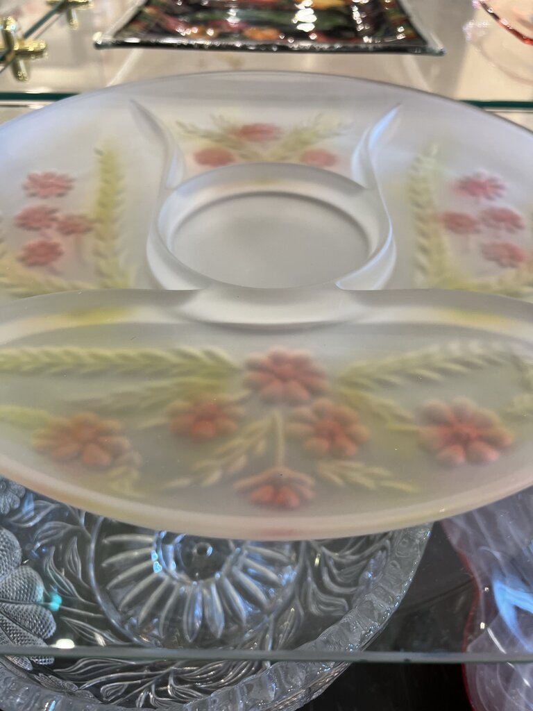 Satin Glass Divided Plate