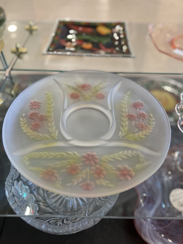 Satin Glass Divided Plate