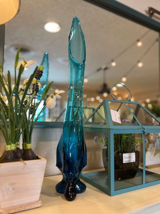 Vintage RARE Viking Epic Tree Foils Biunique Swung Glass Vase