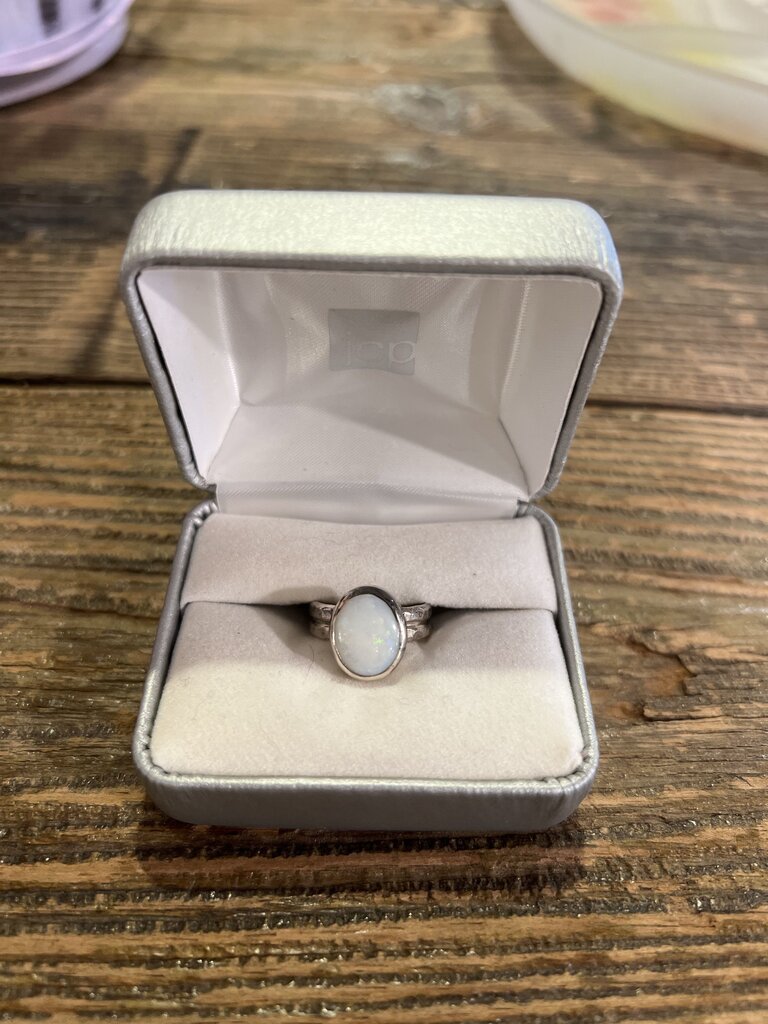 Australian Fire Opal Sterling Ring