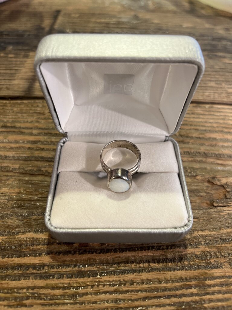 Australian Fire Opal Sterling Ring