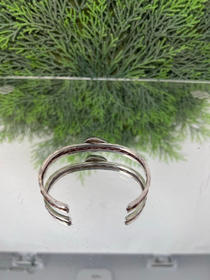 Sterling Signed Copper Twisted Cuff Bracelet