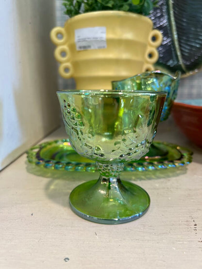 Carnival Glass Iridescent Cream and Sugar Set