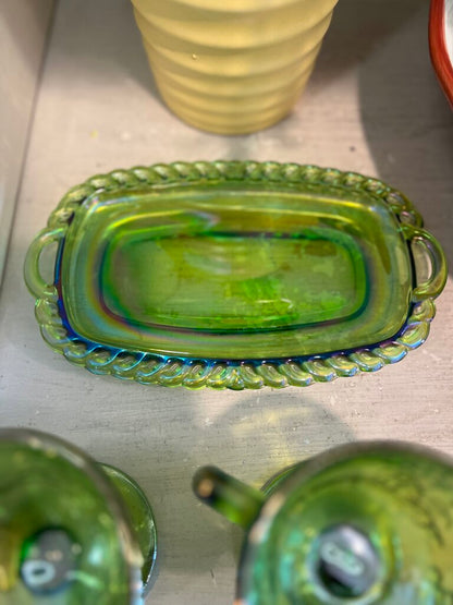 Carnival Glass Iridescent Cream and Sugar Set