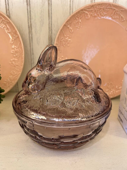 Longaberger Purple Bunny Nesting Dish