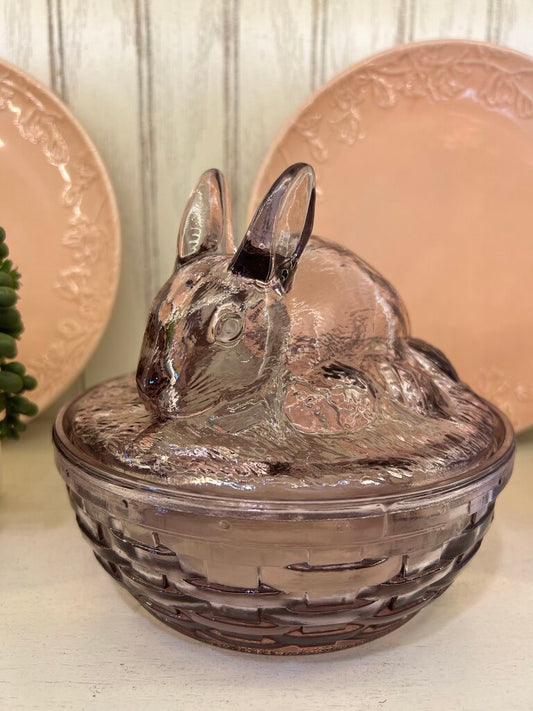 Longaberger Purple Bunny Nesting Dish