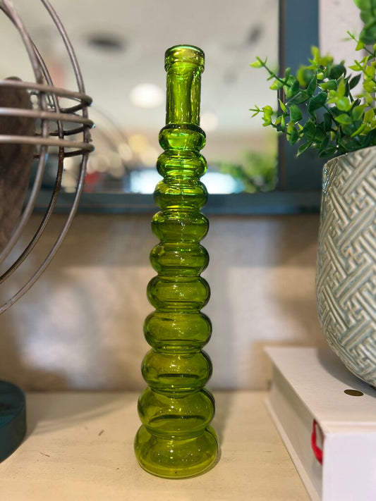 Green Glass Decor Bottle
