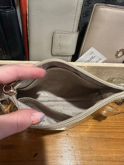 Michael Kors Estee Lauder Gold Cosmetic Bag w Hangtag