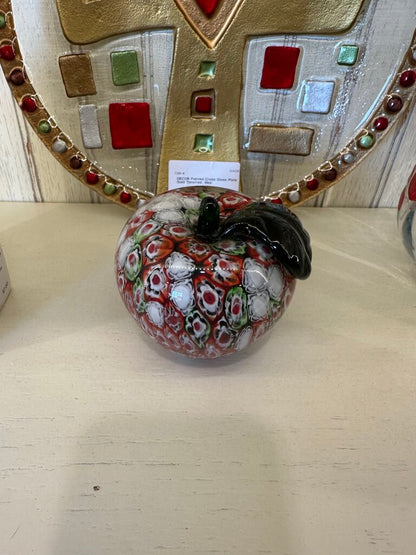 Millefiori Glass Apple Paperweight