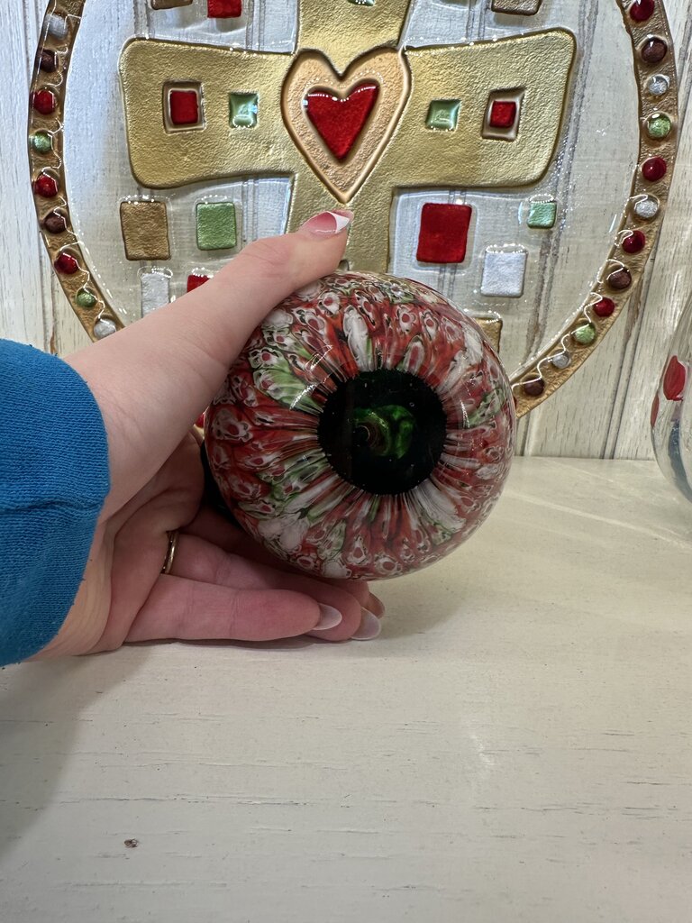 Millefiori Glass Apple Paperweight