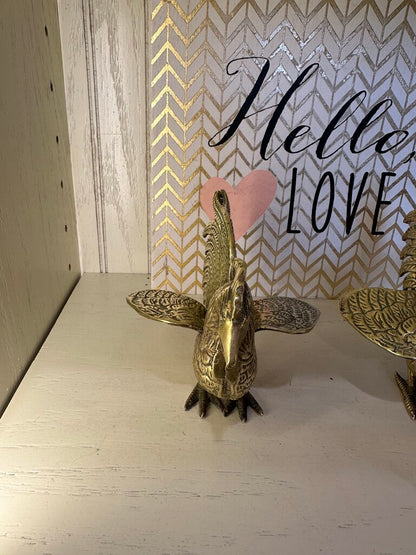 Brass Rooster Figurine Set